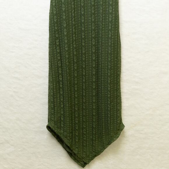 Y2K Fairy Grunge Milkmaid Asymmetrical Midi Slip Dress Green Lace Earthy XXS 00 - Picture 4 of 8